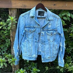 R13 Distressed denim jacket